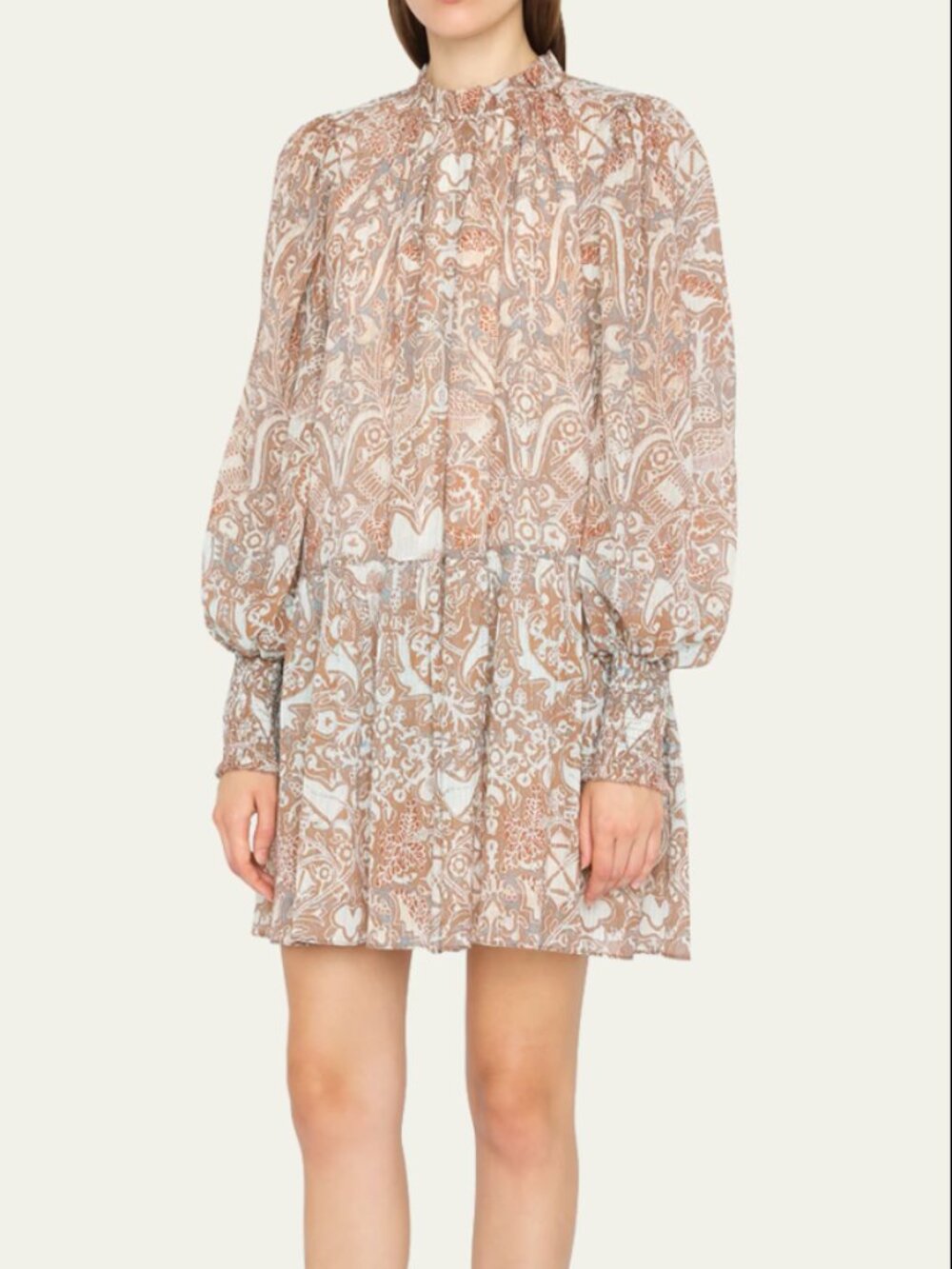 Ulla Johnson Maja Printed Drop Waist Mini Dress